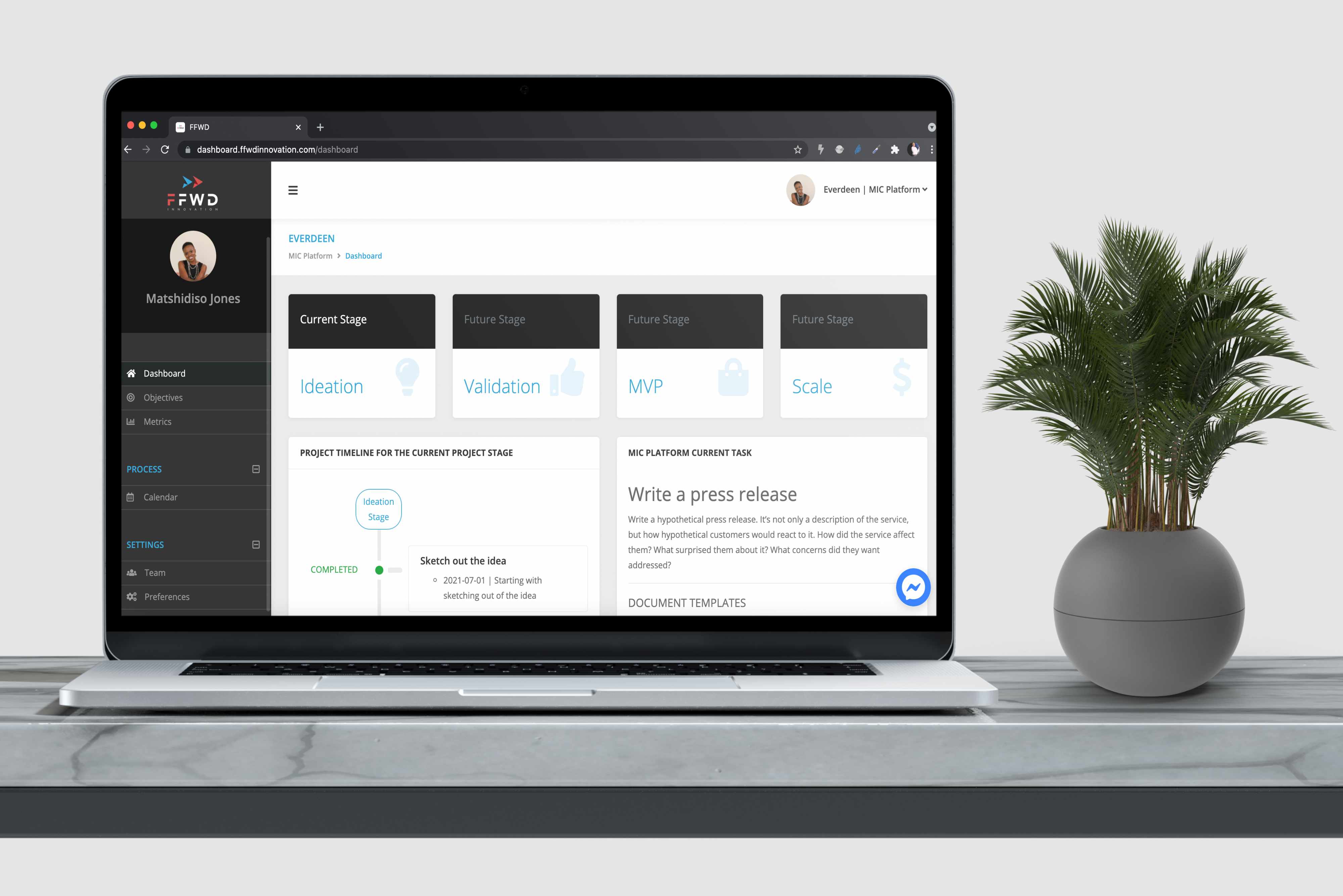 FFWD Innovation Accounting Dashboard